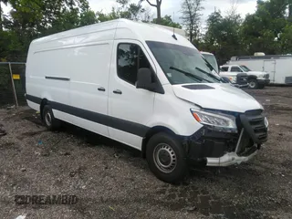 2023 Mercedes-Benz Sprinter Cargo Cargo with VIN W1Y4NDHY2PT135991, listed as a IAAI auction lot 39806303 with 62,131 mi miles and . Bid and sale history available at carsss.com. Image 1.