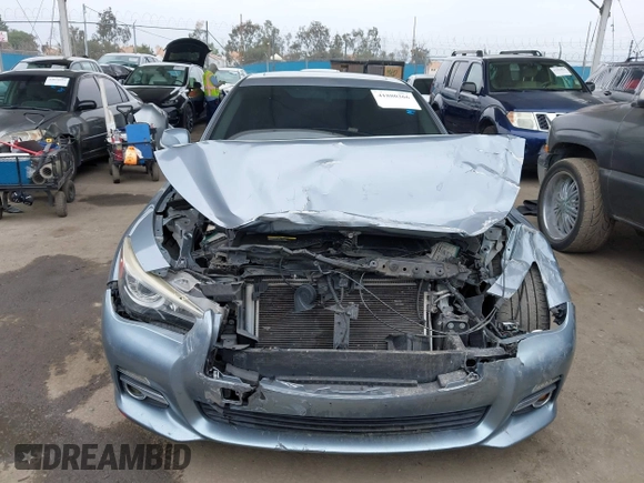 2015 Infiniti Q50 Premium with VIN JN1BV7AP1FM351633, listed as a IAAI auction lot 41880366 with 106,564 mi miles. Bid and sale history available at carsss.com. Image 13.