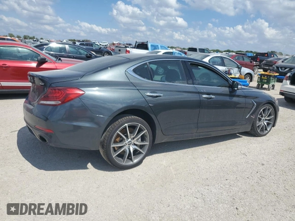 2019 Genesis G70 3.3T Advanced with VIN KMTG34LE1KU021425, listed as a Copart auction lot 72706024 with 56,825 mi miles and Salvage Title. Bid and sale history available at carsss.com. Image 3.