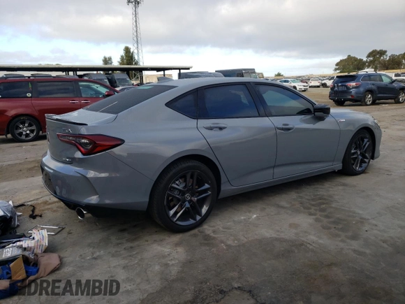 2024 Acura TLX w/A-Spec Package with VIN 19UUB6F59RA000539, listed as a Copart auction lot 77465054 with 4,739 mi miles and Salvage Title. Bid and sale history available at carsss.com. Image 3.