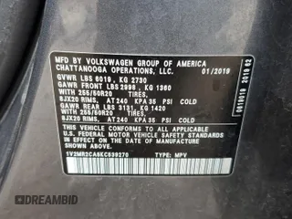 2019 Volkswagen Atlas SEL with VIN 1V2MR2CA5KC539270, listed as a Copart auction lot 53301005 with 111,245 mi miles and Salvage title. Bid and sale history available at DreamBid. Image 13.