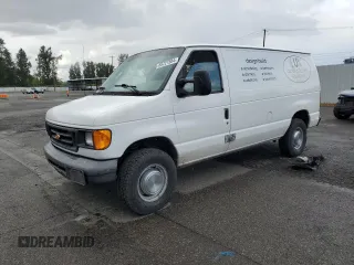 2007 Ford Econoline Cargo Commercial with VIN 1FTNE24LX7DA06575, listed as a Copart auction lot 68727304 with 187,344 mi miles and Salvage title. Bid and sale history available at DreamBid. Image 1.
