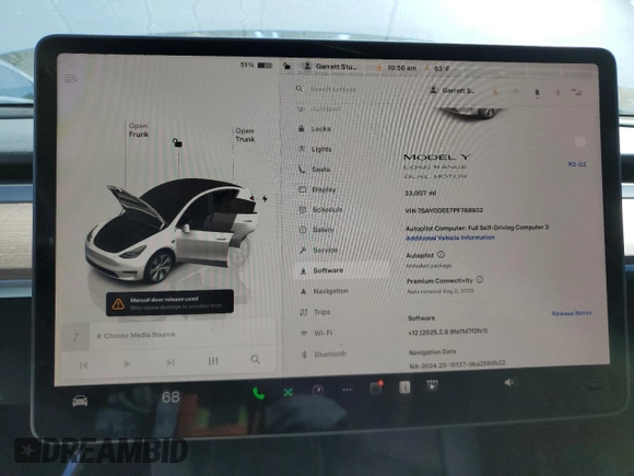 2023 Tesla Model Y Long Range z VIN 7SAYGDEE7PF788932, wystawiony jako Copart lot #52822515 z przebiegiem 33 007 mil mil oraz Szkoda całkowita • Salvage title. Historia ofert i sprzedaży dostępna na DreamBid. Obrazek 9.