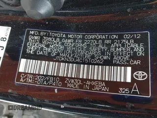2012 Toyota Prius One with VIN JTDKN3DU4C1510262, listed as a IAAI auction lot 42114984 with 230,803 mi miles. Bid and sale history available at carsss.com. Image 9.