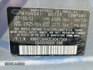2012 Hyundai Sonata Hybrid z VIN KMHEC4A43CA047569, wystawiony jako Copart lot #57174535 z przebiegiem 186 562 mil mil oraz Czysty tytuł • Clean title. Historia ofert i sprzedaży dostępna na DreamBid. Obrazek 12.