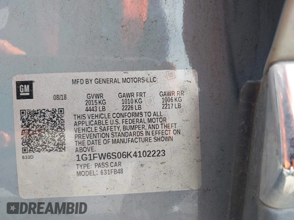 2019 Chevrolet Bolt EV LT z VIN 1G1FW6S06K4102223, wystawiony jako IAAI lot #42305594 z przebiegiem 136 966 mil mil oraz . Historia ofert i sprzedaży dostępna na DreamBid. Obrazek 9.