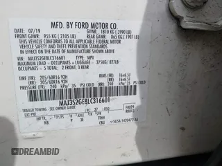 2020 Ford EcoSport SE with VIN MAJ3S2GE8LC316601, listed as a IAAI auction lot 41823655 with 32,574 mi miles and . Bid and sale history available at DreamBid. Image 9.