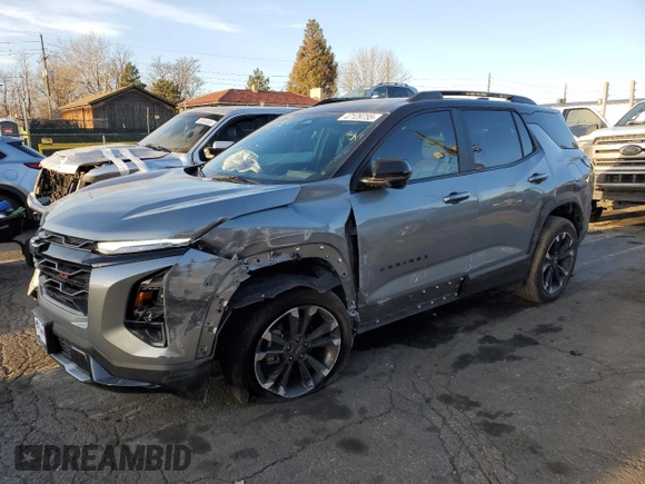 2025 Chevrolet Equinox AWD RS with VIN 3GNAXTEG2SL124579, listed as a Copart auction lot 47129755 with Not provided miles and Salvage title. Bid and sale history available at DreamBid. Image 1.