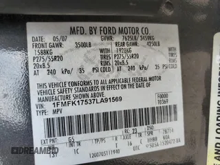 2007 Ford Expedition Max Eddie Bauer z VIN 1FMFK17537LA91569, wystawiony jako Copart lot #55829234 z przebiegiem 231 897 mil mil oraz Szkoda całkowita • Salvage title. Historia ofert i sprzedaży dostępna na DreamBid. Obrazek 16.