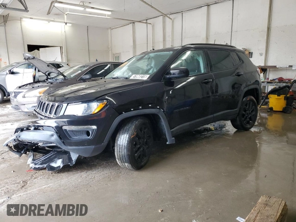 2021 Jeep Compass Freedom with VIN 3C4NJDAB6MT591227, listed as a Copart auction lot 51968315 with 54,389 mi miles and Non Repairable. Bid and sale history available at carsss.com. Image 1.