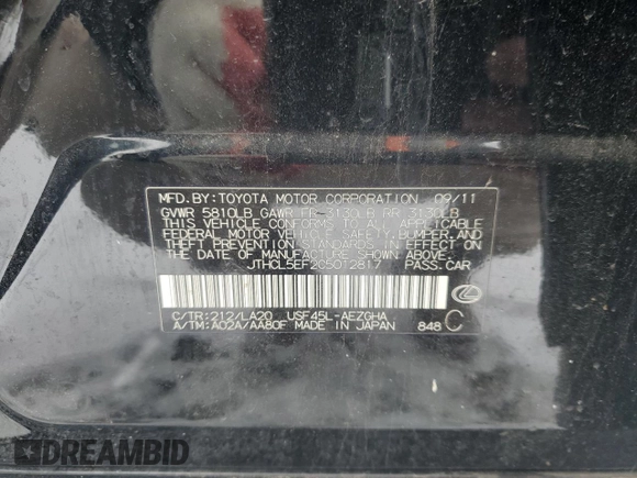2012 Lexus LS 460 with VIN JTHCL5EF2C5012817, listed as a Copart auction lot 46099745 with 117,922 mi miles and Salvage title. Bid and sale history available at DreamBid. Image 12.