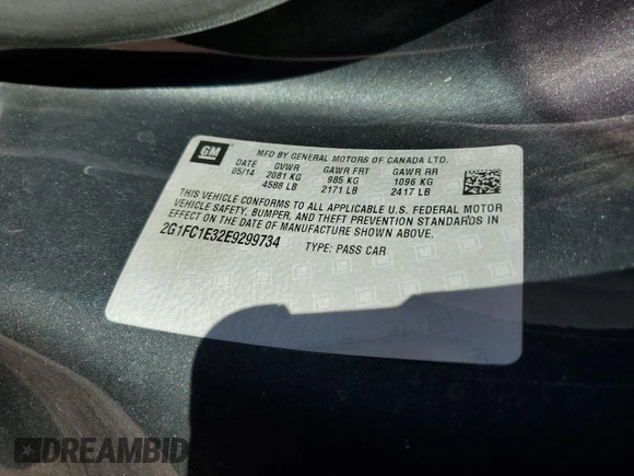 2014 Chevrolet Camaro LT with VIN 2G1FC1E32E9299734, listed as a Copart auction lot 61760415 with 83,691 mi miles and Salvage title. Bid and sale history available at DreamBid. Image 13.