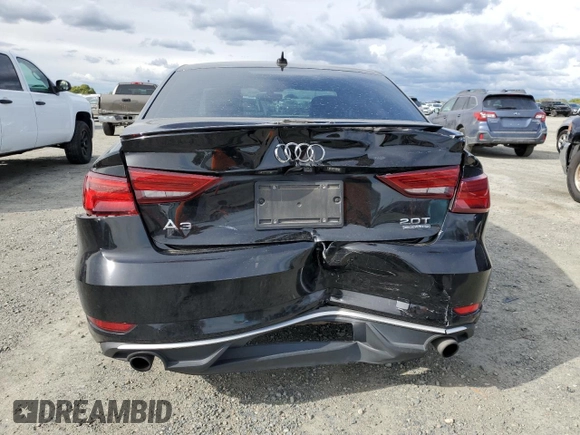 2017 Audi A3 Sedan Premium with VIN WAUB8GFF5H1019443, listed as a Copart auction lot 51184725 with 108,134 mi miles and Salvage Title. Bid and sale history available at carsss.com. Image 6.