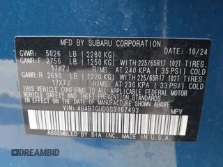 2025 Subaru Outback Wilderness z VIN 4S4BTGUD0S3167493, wystawiony jako IAAI lot #42242997 z przebiegiem 2 214 mil mil oraz . Historia ofert i sprzedaży dostępna na DreamBid. Obrazek 9.