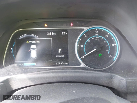 2019 Nissan LEAF SV z VIN 1N4AZ1CP7KC303423, wystawiony jako IAAI lot #42217532 z przebiegiem 67 992 mil mil oraz . Historia ofert i sprzedaży dostępna na DreamBid. Obrazek 7.