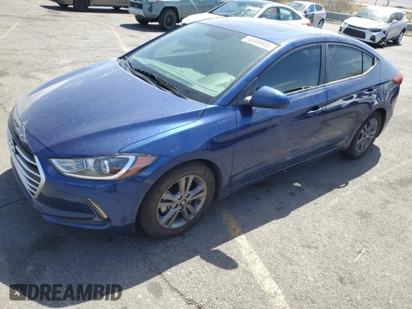 2018 Hyundai Elantra SEL z VIN 5NPD84LF7JH393386, wystawiony jako Copart lot #53358805 z przebiegiem 59 475 mil mil oraz Szkoda całkowita • Salvage title. Historia ofert i sprzedaży dostępna na DreamBid. Obrazek 1.
