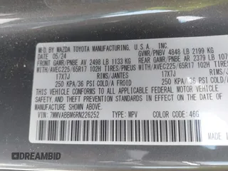 2024 Mazda CX-50 S Preferred z VIN 7MMVABBM6RN226252, wystawiony jako IAAI lot #42155018 z przebiegiem 9254 mil mil oraz . Historia ofert i sprzedaży dostępna na DreamBid. Obrazek 9.