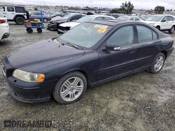 2007 Volvo S60 2.5L Turbo with VIN YV1RS592272627262, listed as a Copart auction lot 43435915 with 0 mi miles and Clean Title. Bid and sale history available at carsss.com. Image 1.