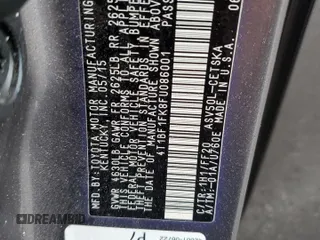 2015 Toyota Camry XLE with VIN 4T1BF1FK8FU086001, listed as a Copart auction lot 55653395 with 78,973 mi miles and Salvage Title. Bid and sale history available at DreamBid. Image 12.