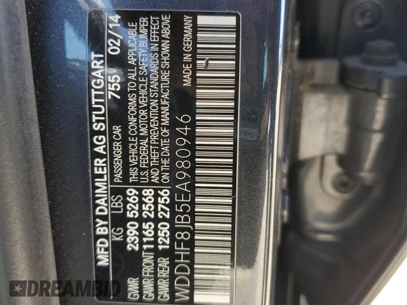 2014 Mercedes-Benz E-Class E 350 Luxury with VIN WDDHF8JB5EA980946, listed as a Copart auction lot 48225005 with 0 mi miles and Salvage Title. Bid and sale history available at carsss.com. Image 12.