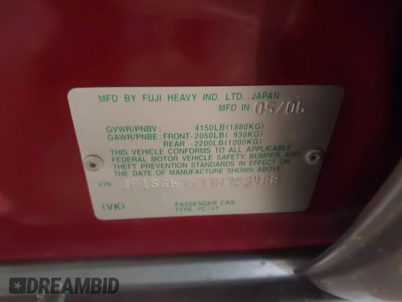 2007 Subaru Forester X L.L. Bean с VIN JF1SG67677H708488, выставлен на аукционе IAAI как лот 41549946 с пробегом 45 828 миль миль и . История ставок и продаж доступна на DreamBid. Изображение 9.
