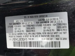 2011 Mazda CX-7 S Touring z VIN JM3ER4CL2B0362415, wystawiony jako IAAI lot #42214144 z przebiegiem 156 976 mil mil oraz . Historia ofert i sprzedaży dostępna na DreamBid. Obrazek 9.