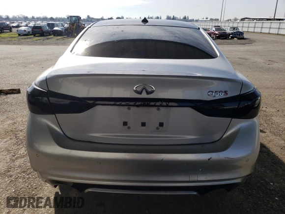 2019 Infiniti Q50 RED SPORT 400 with VIN JN1FV7AP9KM760846, listed as a Copart auction lot 46466525 with 54,485 mi miles and Salvage Title. Bid and sale history available at carsss.com. Image 6.