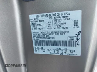 2003 Ford F-150 XL с VIN 1FTRX07LX3KC24422, выставлен на аукционе IAAI как лот 42559947 с пробегом 78 769 миль миль и . История ставок и продаж доступна на DreamBid. Изображение 9.