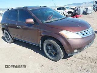 2003 Nissan Murano SL with VIN JN8AZ08W03W218075, listed as a IAAI auction lot 42158632 with 127,762 mi miles and . Bid and sale history available at DreamBid. Image 1.