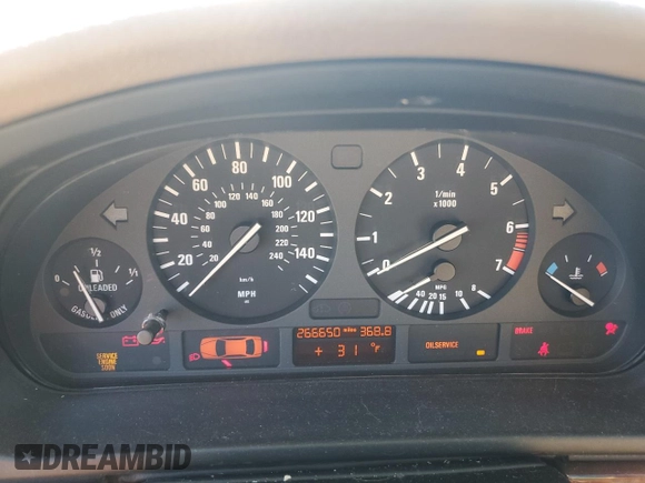 2001 BMW 5 Series 525i with VIN WBADT33401GF40448, listed as a Copart auction lot 76770544 with 266,650 mi miles and Salvage Title. Bid and sale history available at carsss.com. Image 9.