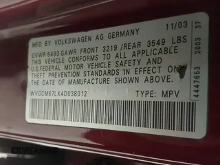 2004 Volkswagen Touareg z VIN WVGCM67LX4D038012, wystawiony jako IAAI lot #41285460 z przebiegiem Nie podano mil oraz . Historia ofert i sprzedaży dostępna na DreamBid. Obrazek 9.