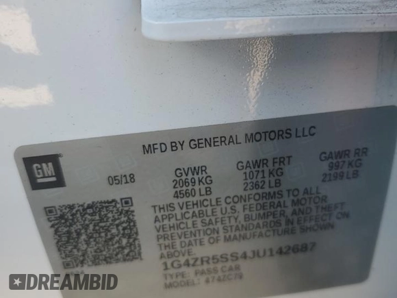 2018 Buick LaCrosse Premium with VIN 1G4ZR5SS4JU142687, listed as a Copart auction lot 75629864 with 100,959 mi miles and Salvage Title. Bid and sale history available at carsss.com. Image 13.