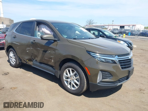 2023 Chevrolet Equinox LT with VIN 3GNAXUEG0PL248041, listed as a IAAI auction lot 42024733 with 56,458 mi miles and . Bid and sale history available at DreamBid. Image 1.