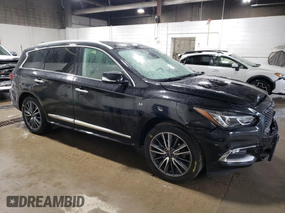 2019 Infiniti QX60 Luxe with VIN 5N1DL0MM3KC518400, listed as a Copart auction lot 55280515 with 194,682 mi miles and Salvage title. Bid and sale history available at DreamBid. Image 4.