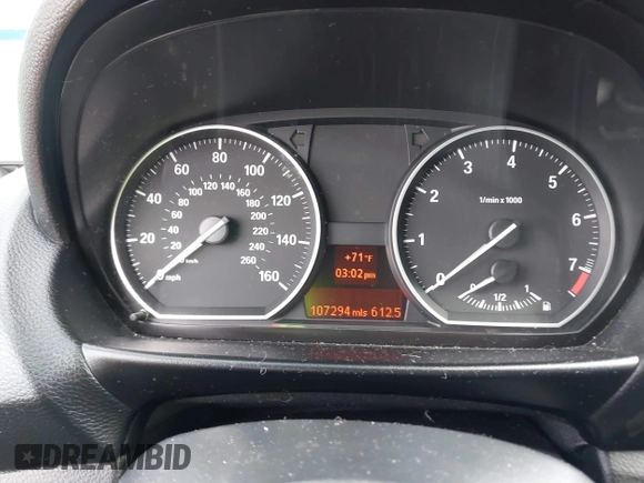 2013 BMW 1 Series 128i with VIN WBAUP7C52DVP24985, listed as a IAAI auction lot 41368682 with 107,294 mi miles and . Bid and sale history available at carsss.com. Image 7.