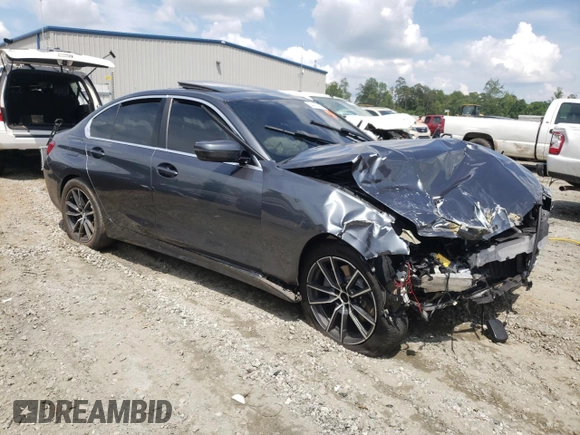 2020 BMW 3 Series 330i xDrive with VIN WBA5R7C08LFJ10597, listed as a Copart auction lot 53840925 with Not Provided miles and Salvage Title. Bid and sale history available at DreamBid. Image 4.