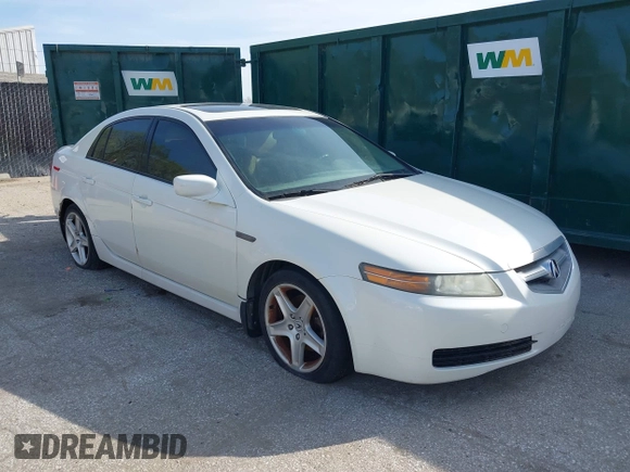 2005 Acura TL with VIN 19UUA66215A062486, listed as a IAAI auction lot 41918919 with 163,845 mi miles. Bid and sale history available at carsss.com. Image 1.