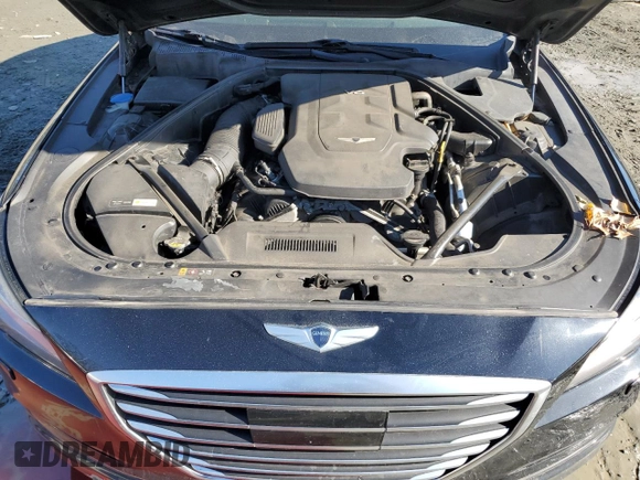 2017 Genesis G80 3.8L with VIN KMHGN4JE4HU200526, listed as a Copart auction lot 44784775 with 98,389 mi miles and Salvage Title. Bid and sale history available at DreamBid. Image 11.