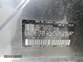 2024 Subaru Impreza with VIN JF1GUABCXR8886106, listed as a Copart auction lot 49258025 with 5,600 mi miles and Salvage title. Bid and sale history available at DreamBid. Image 14.