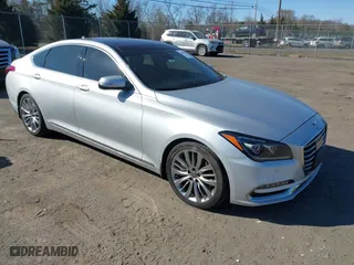 2018 Genesis G80 5.0L Ultimate with VIN KMHGN4JF4JU249515, listed as a IAAI auction lot 41806391 with 44,462 mi miles. Bid and sale history available at carsss.com. Image 1.
