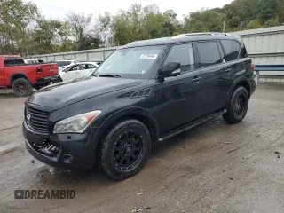 2011 Infiniti QX56 7-passenger with VIN JN8AZ2NE9B9006375, listed as a Copart auction lot 72799494 with 185,281 mi miles and Salvage Title. Bid and sale history available at carsss.com. Image 1.