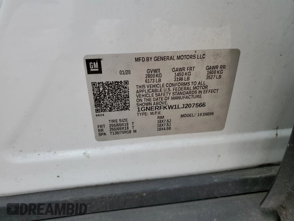 2020 Chevrolet Traverse LS with VIN 1GNERFKW1LJ207566, listed as a Copart auction lot 70079464 with 79,111 mi miles and Salvage Title. Bid and sale history available at carsss.com. Image 15.