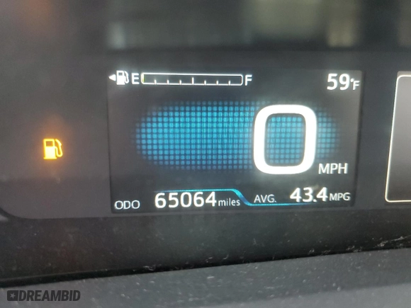 2019 Toyota Prius L Eco with VIN JTDKARFU7K3086591, listed as a Copart auction lot 53752155 with 65,064 mi miles and Salvage Title. Bid and sale history available at carsss.com. Image 9.