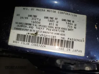 2000 Mazda Protege ES with VIN JM1BJ221XY0211385, listed as a Copart auction lot 48225605 with Not Provided miles and Non Repairable. Bid and sale history available at DreamBid. Image 12.
