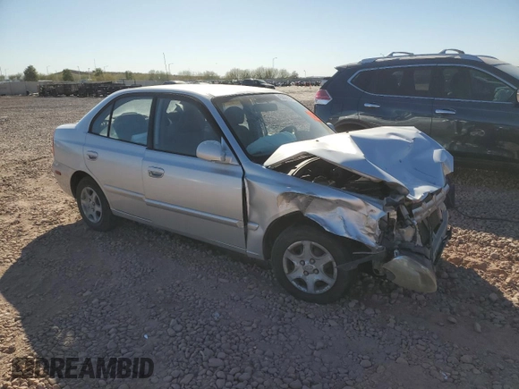 2003 Hyundai Accent GL with VIN KMHCG45CX3U429660, listed as a Copart auction lot 43824125 with 0 mi miles and Salvage Title. Bid and sale history available at carsss.com. Image 4.