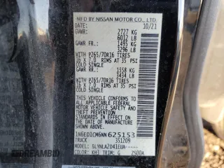 2022 Nissan Frontier SV with VIN 1N6ED1CM6NN625153, listed as a Copart auction lot 50198085 with 59,606 mi miles and Salvage title. Bid and sale history available at DreamBid. Image 12.