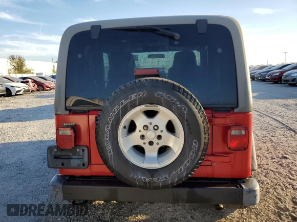 2003 Jeep Wrangler Sport with VIN 1J4FA49S43P332645, listed as a Copart auction lot 77424814 with 165,909 mi miles and Non Repairable. Bid and sale history available at carsss.com. Image 6.
