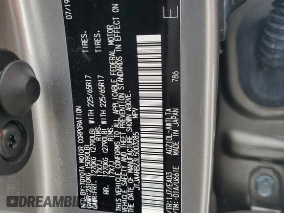 2020 Lexus NX 300 with VIN JTJAARBZ3L5003285, listed as a Copart auction lot 53977335 with 80,316 mi miles and Salvage title. Bid and sale history available at DreamBid. Image 13.