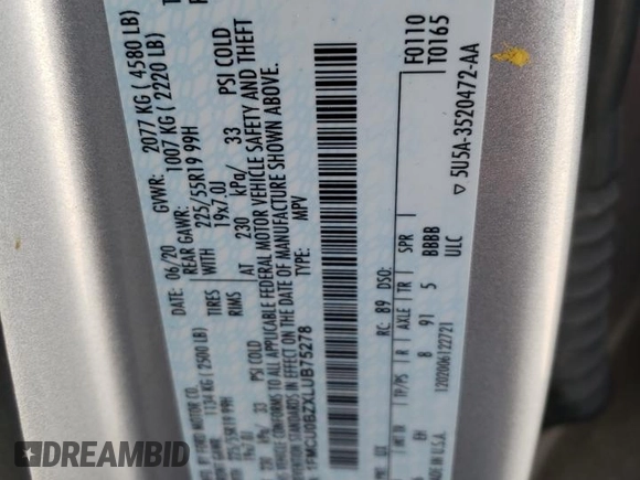2020 Ford Escape SE Sport Hybrid with VIN 1FMCU0BZXLUB75278, listed as a Copart auction lot 46515075 with 32,263 mi miles and Salvage Title. Bid and sale history available at DreamBid. Image 15.