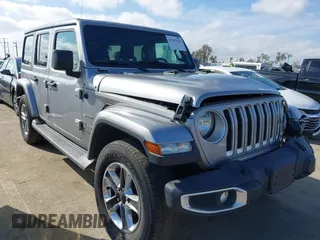 2020 Jeep Wrangler Unlimited Sahara with VIN 1C4HJXENXLW230207, listed as a IAAI auction lot 41507141 with 1 mi miles. Bid and sale history available at carsss.com. Image 1.